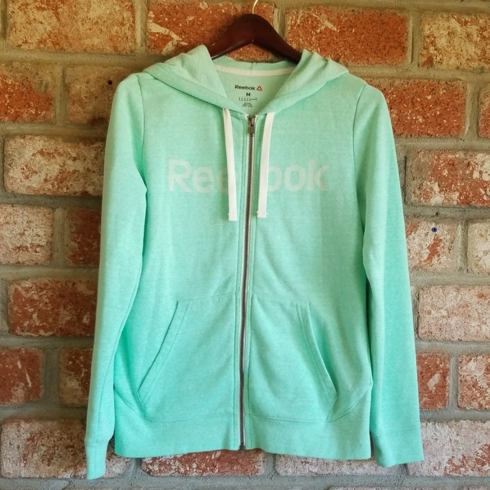 Reebok zip up mint green hoodie